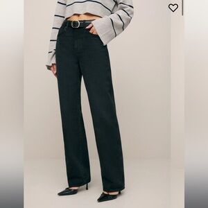 Black reformations straight leg jeans